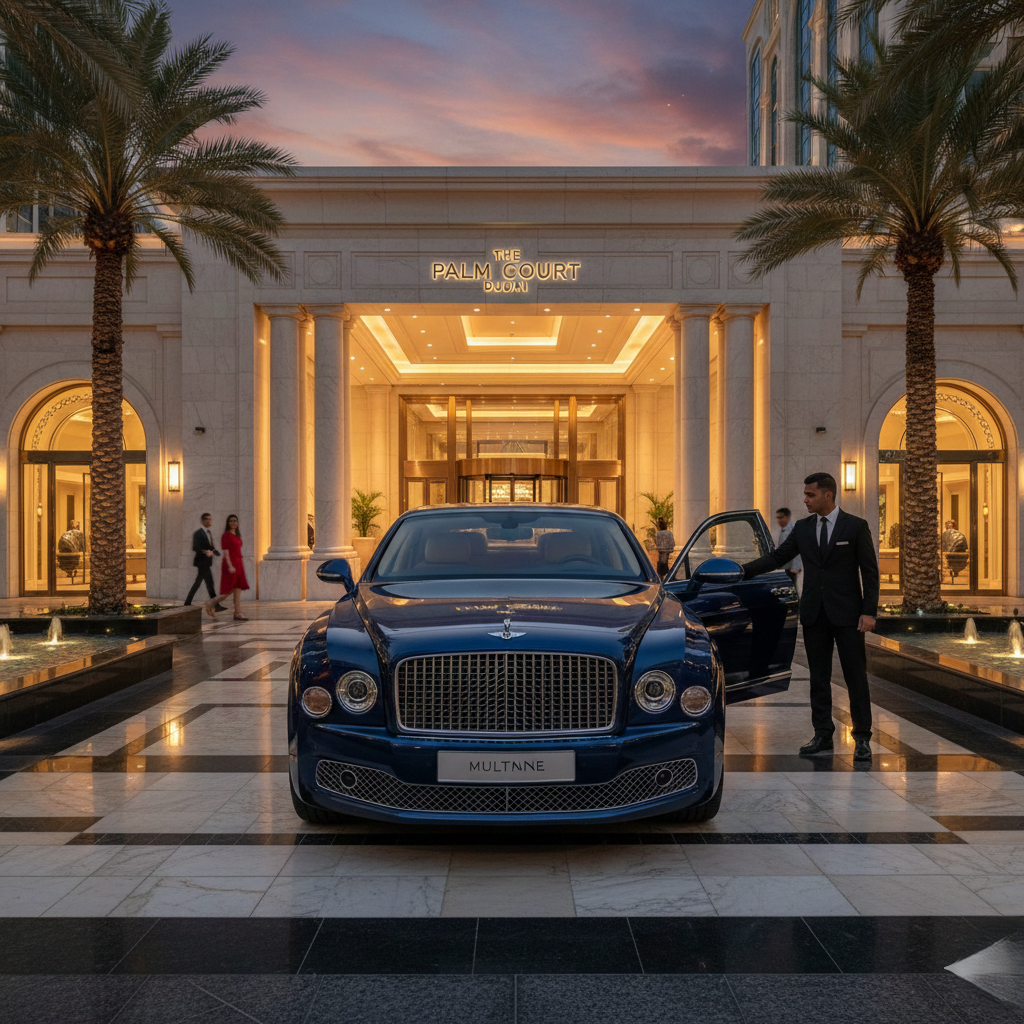 Luxury Bentley Mulsanne car, available for hire with chauffeur service in Dubai. Experience ultimate comfort and elegance.